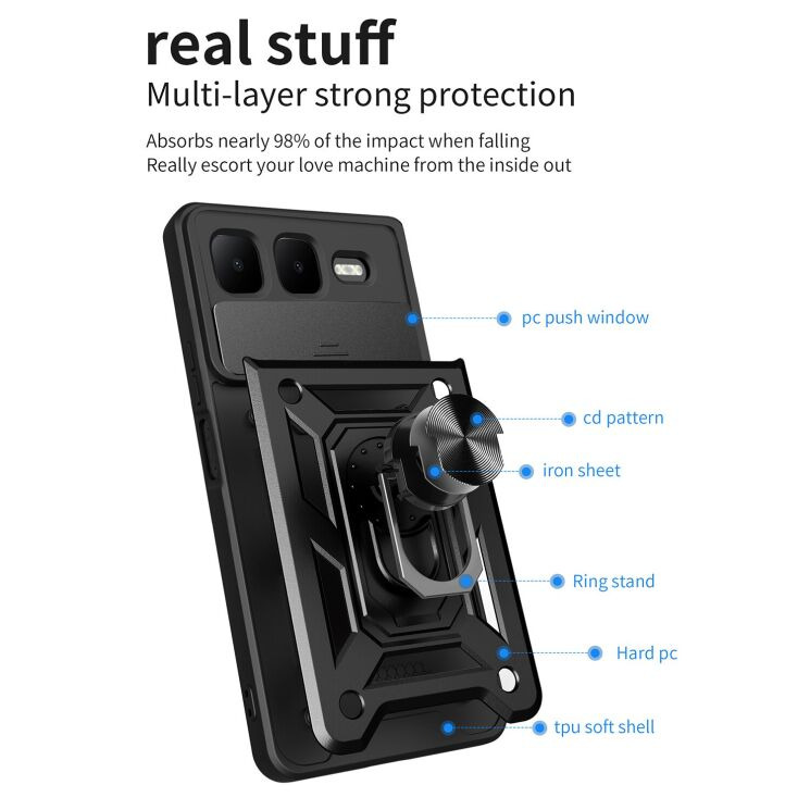 Захисний чохол Deexe Armor Shield для Infinix Smart 10 Plus - Black: фото 7 з 9