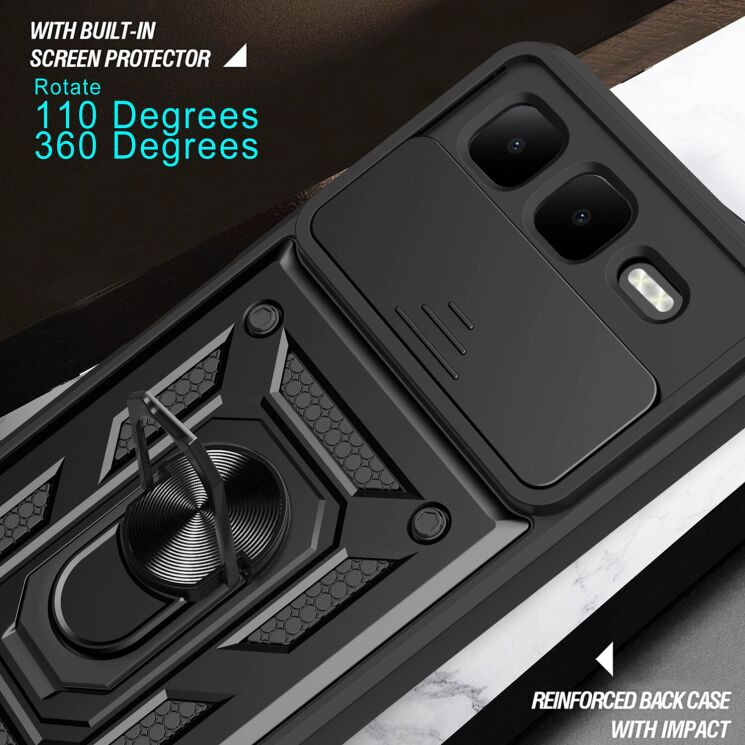 Захисний чохол Deexe Armor Shield для Infinix Smart 10 Plus - Black: фото 6 з 9