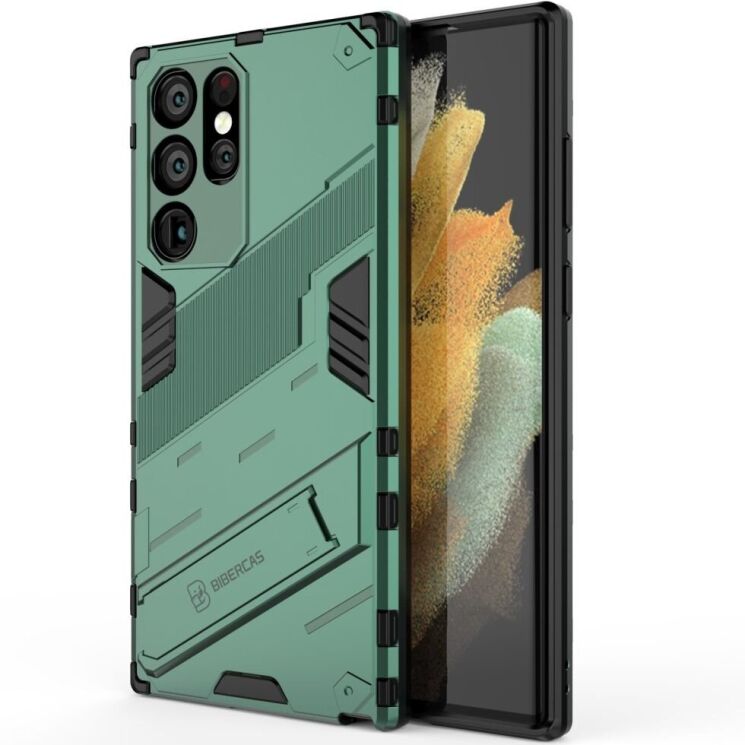 Защитный чехол Deexe Bibercas для Samsung Galaxy S22 Ultra (S908) - Green: фото 2 из 8