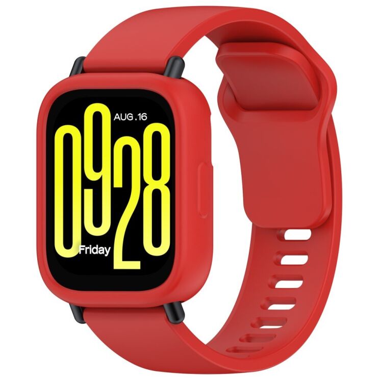 Защитный чехол Deexe Color Frame для Xiaomi Redmi Watch 5 Active - Red: фото 7 из 8
