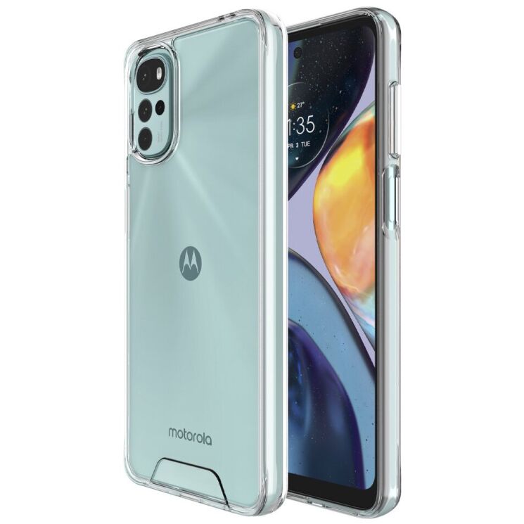 Захисний чохол Deexe Crystal Hybrid для Motorola Moto G22 - Transparent: фото 1 з 9