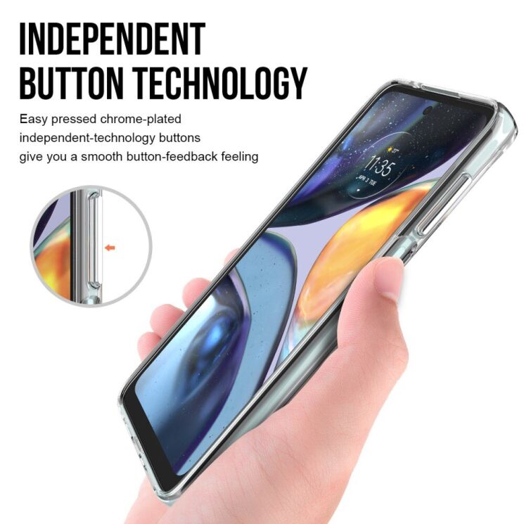 Захисний чохол Deexe Crystal Hybrid для Motorola Moto G22 - Transparent: фото 9 з 9