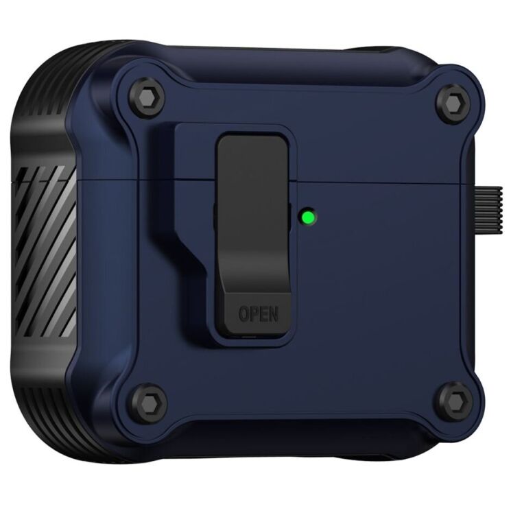 Захисний чохол Deexe Defender Armor для Apple AirPods 4 - Dark Blue: фото 1 з 7