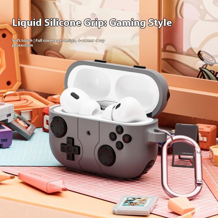 Защитный чехол Deexe Game Console для AirPods Pro 3 - Grey: фото 7 из 8