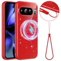 Защитный чехол Deexe Glitter Case with MagSafe для Google Pixel 10 Pro - Red: фото 1 из 7