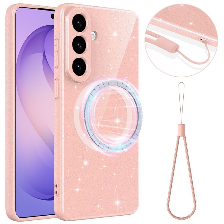 Защитный чехол Deexe Glitter Case with MagSafe для Samsung Galaxy A57 (A576) - Pink: фото 1 из 7
