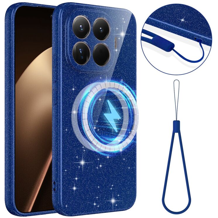 Защитный чехол Deexe Glitter Case with MagSafe для Xiaomi 17T Pro - Blue: фото 1 из 8