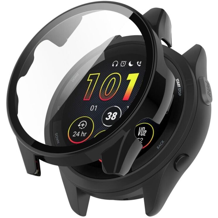Защитный чехол Deexe Hard Frame для Garmin Forerunner 165 / 165 Music - Black: фото 1 из 8