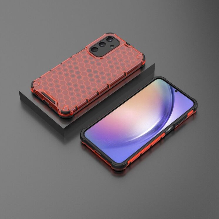 Защитный чехол Deexe Honeycomb Series для Samsung Galaxy M35 (M356) - Red: фото 2 из 5