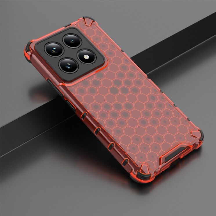 Защитный чехол Deexe Honeycomb Series для Xiaomi 14T Pro - Red: фото 3 из 5
