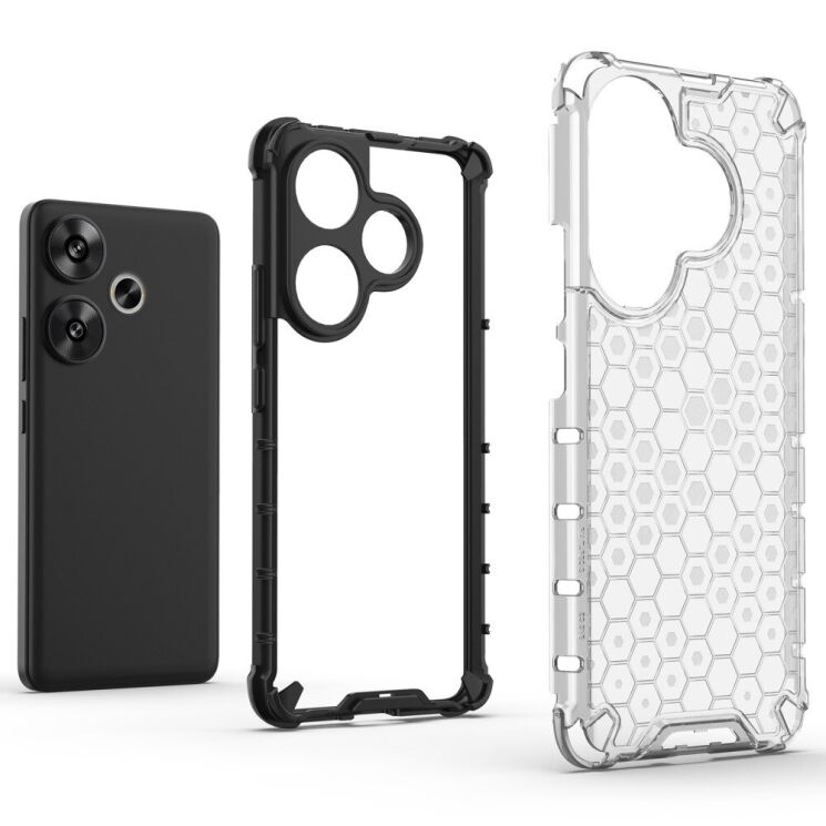 Защитный чехол Deexe Honeycomb Series для Xiaomi Poco F6 - Black: фото 4 из 5
