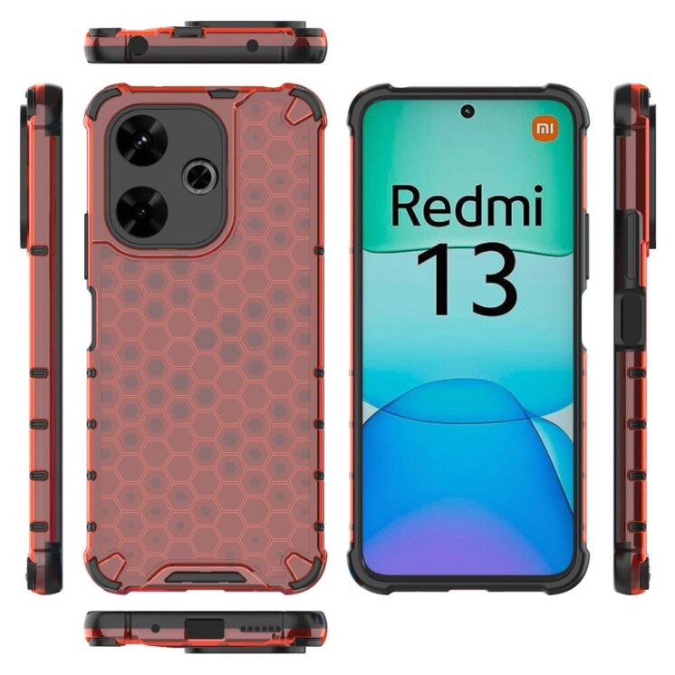 Защитный чехол Deexe Honeycomb Series для Xiaomi Redmi 13 - Grey: фото 5 из 5