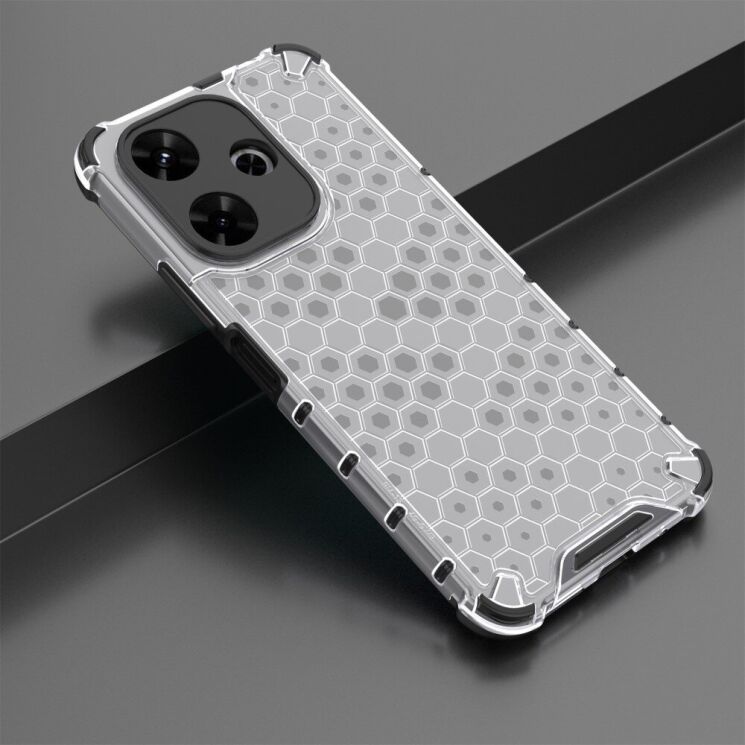 Защитный чехол Deexe Honeycomb Series для Xiaomi Redmi 13 - Grey: фото 2 из 5