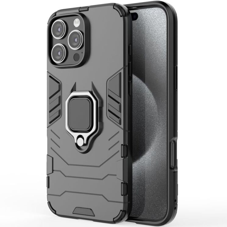 Защитный чехол Deexe Hybrid Case для Apple iPhone 16 Pro Max - Black: фото 2 из 6