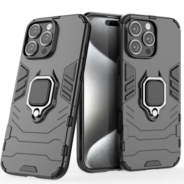 Защитный чехол Deexe Hybrid Case для Apple iPhone 16 Pro Max - Black: фото 1 из 6
