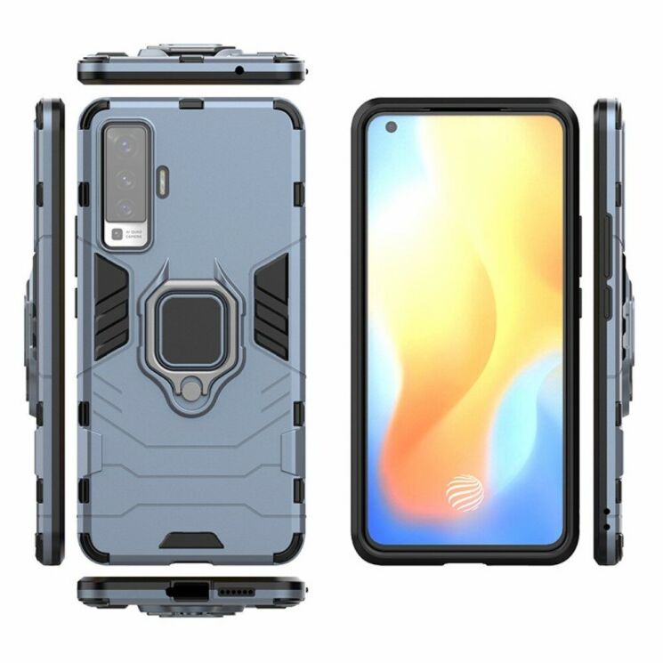 Чехол с подставкой Deexe Hybrid Case для VIVO X50 - Blue: фото 3 из 7