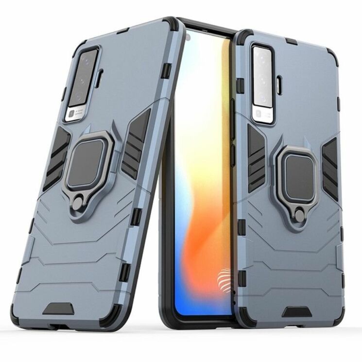 Чехол с подставкой Deexe Hybrid Case для VIVO X50 - Blue: фото 1 из 7