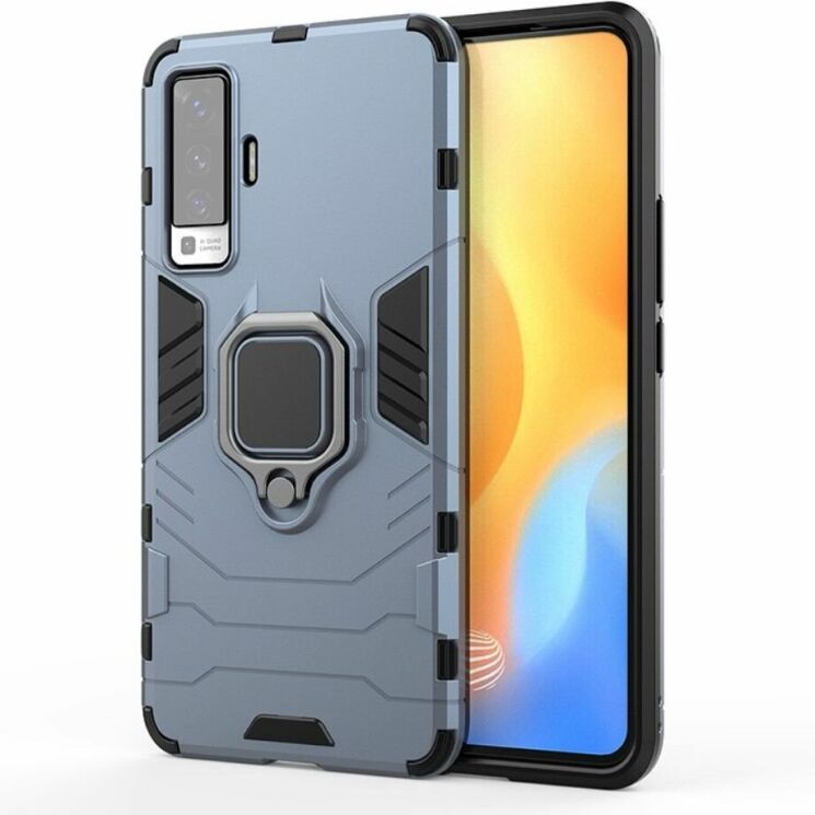 Чехол с подставкой Deexe Hybrid Case для VIVO X50 - Blue: фото 2 из 7