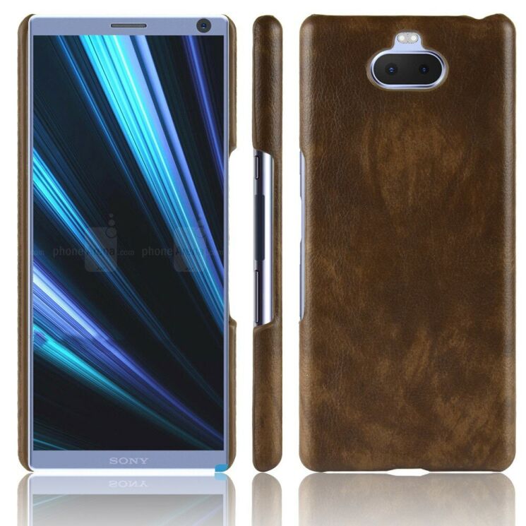 Защитный чехол Deexe Leather Back Cover для Sony Xperia 10 Plus - Brown: фото 1 из 8