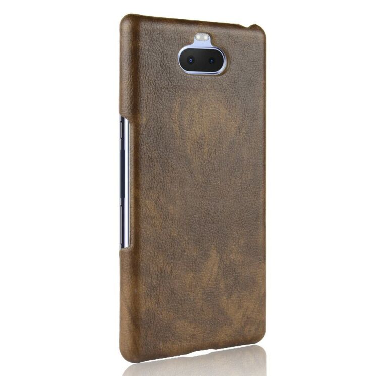 Защитный чехол Deexe Leather Back Cover для Sony Xperia 10 Plus - Brown: фото 3 из 8