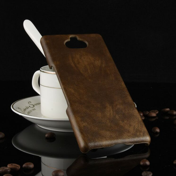 Защитный чехол Deexe Leather Back Cover для Sony Xperia 10 Plus - Brown: фото 5 из 8