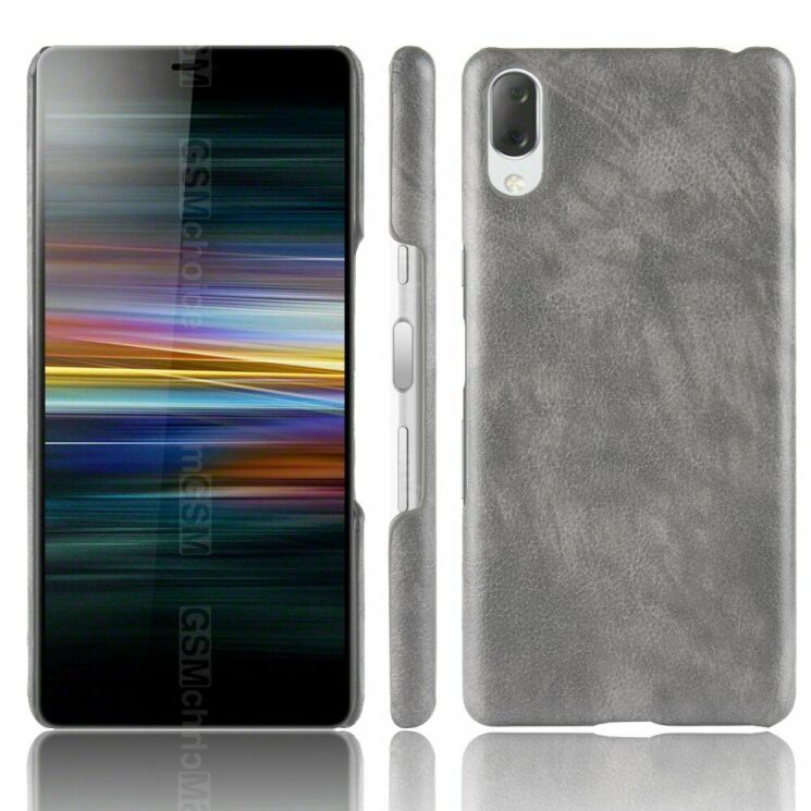 Защитный чехол Deexe Leather Back Cover для Sony Xperia L3 - Grey: фото 1 из 5