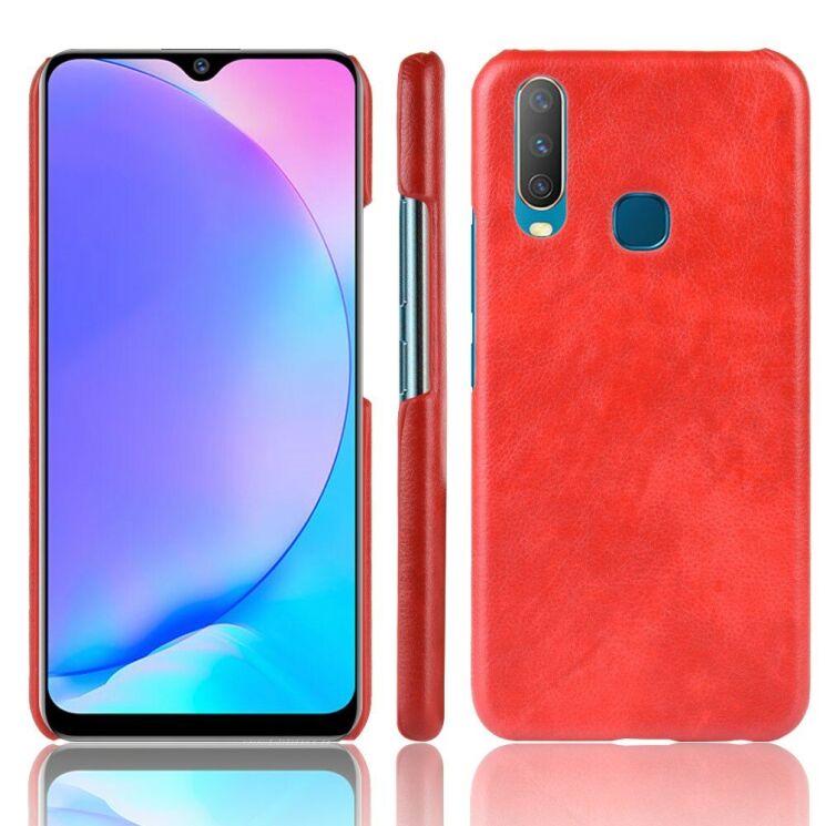 Защитный чехол Deexe Leather Back Cover для VIVO Y17 - Red: фото 2 из 6