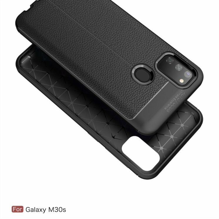 Защитный чехол Deexe Leather Cover для Samsung Galaxy M30s (M307) / Galaxy M21 (M215) - Black: фото 3 из 19