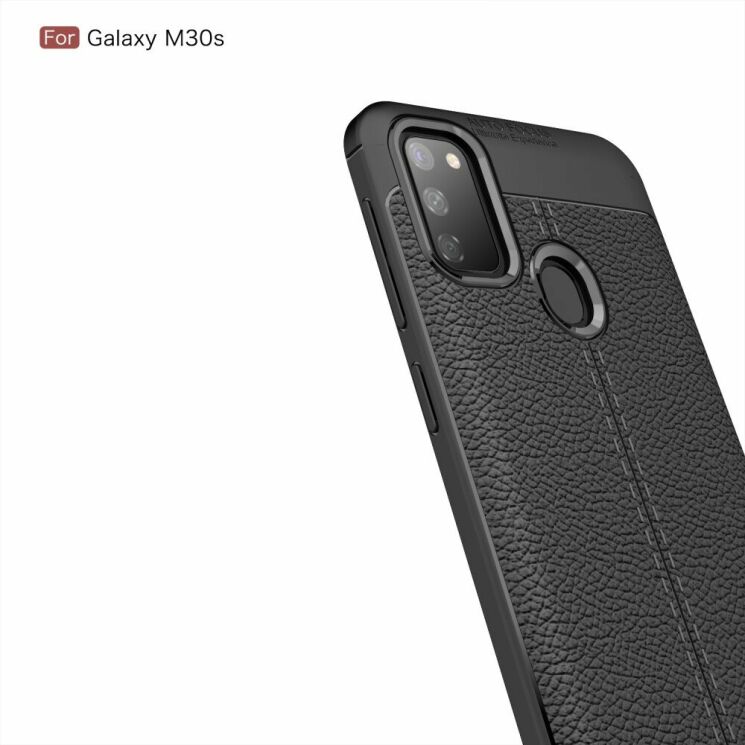 Защитный чехол Deexe Leather Cover для Samsung Galaxy M30s (M307) / Galaxy M21 (M215) - Black: фото 4 из 19