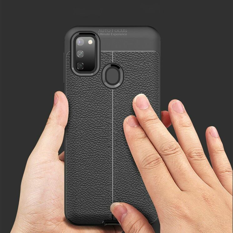 Защитный чехол Deexe Leather Cover для Samsung Galaxy M30s (M307) / Galaxy M21 (M215) - Black: фото 17 из 19