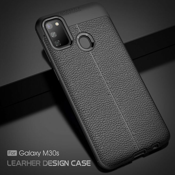 Защитный чехол Deexe Leather Cover для Samsung Galaxy M30s (M307) / Galaxy M21 (M215) - Black: фото 10 из 19
