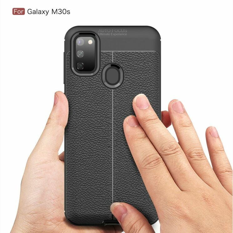 Защитный чехол Deexe Leather Cover для Samsung Galaxy M30s (M307) / Galaxy M21 (M215) - Black: фото 8 из 19