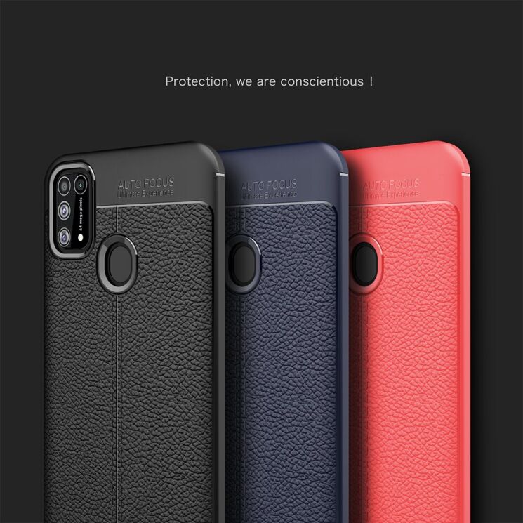 Силиконовый (TPU) чехол Deexe Leather Cover для Samsung Galaxy M31 (M315) - Red: фото 3 из 11