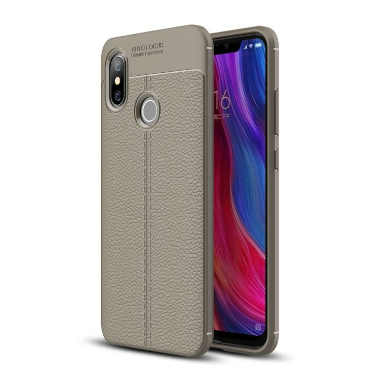 Защитный чехол Deexe Leather Cover для Xiaomi Mi 8 - Grey: фото 1 из 10