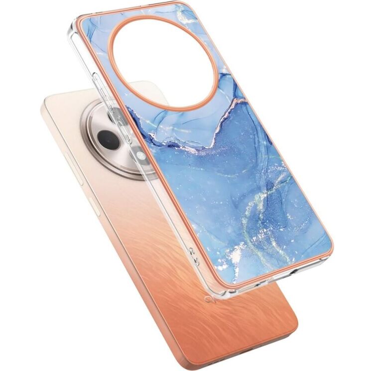 Защитный чехол Deexe Marble Case для OPPO Reno 12 F/FS - Blue: фото 3 из 8