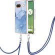 Защитный чехол Deexe Marble Case with Strap для Google Pixel 7a - Blue (322047L)