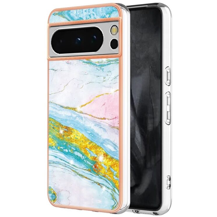 Защитный чехол Deexe Marble Style для Google Pixel 8 Pro - Light Green: фото 1 из 6