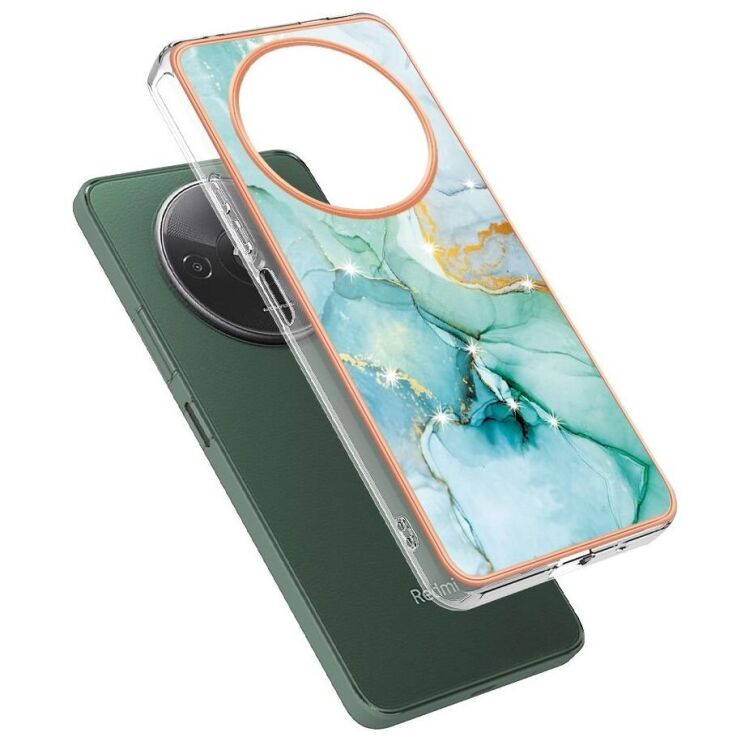 Защитный чехол Deexe Marble Style для Xiaomi Redmi A3 - Green: фото 2 из 6