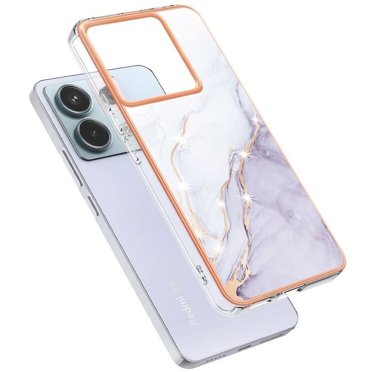 Защитный чехол Deexe Marble Style для Xiaomi Redmi Note 13 Pro 5G / Poco X6 - White: фото 2 из 6