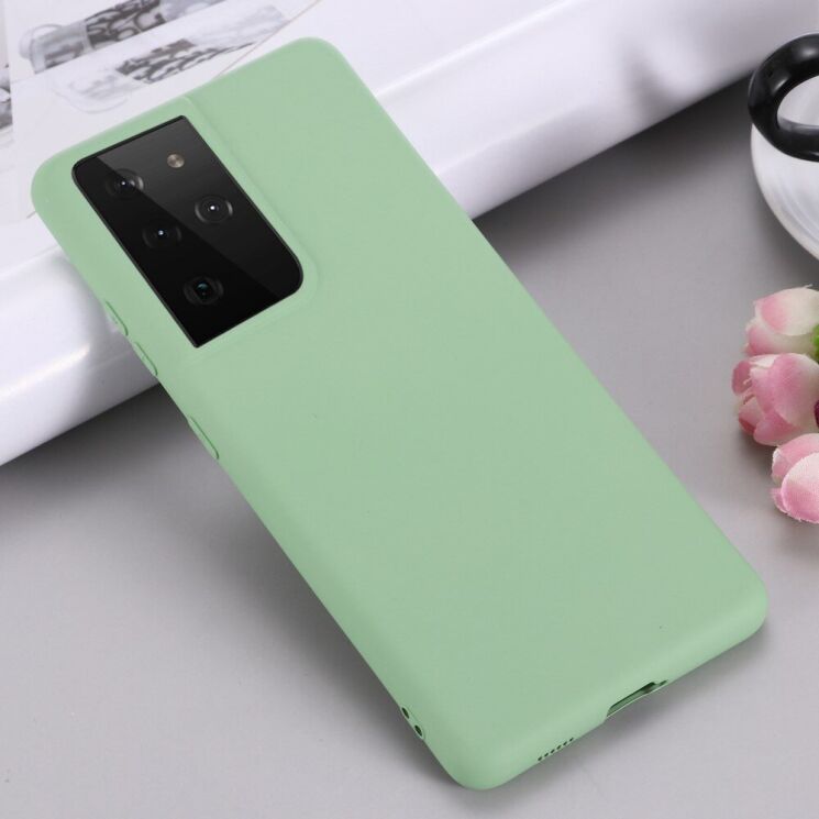 Защитный чехол Deexe Silicone Case для Samsung Galaxy S21 Ultra - Green: фото 6 из 6
