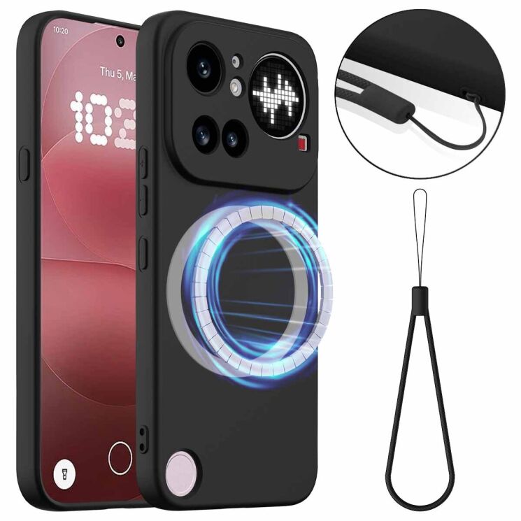 Защитный чехол Deexe Silicone Case with MagSafe для Nothing Phone (4a) Pro - Black: фото 1 из 9