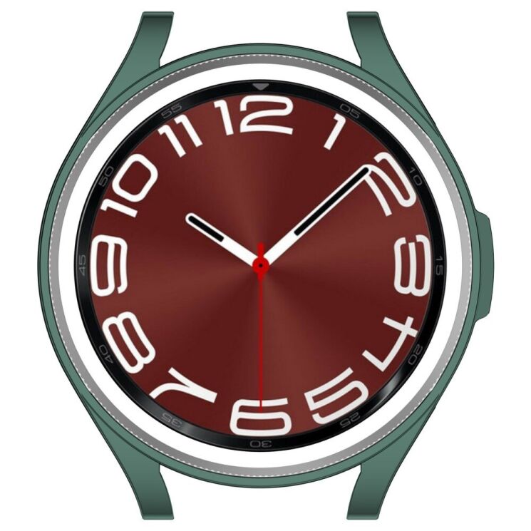 Захисний чохол Deexe Silicone Frame для Samsung Galaxy Watch 6 Classic (47mm) - Green: фото 6 з 8