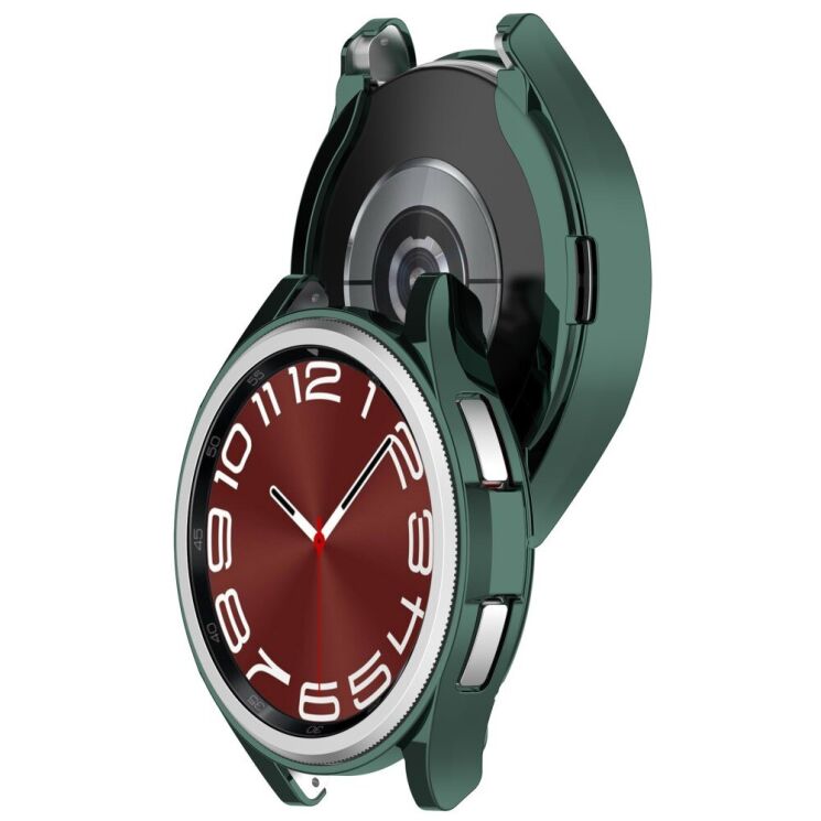 Захисний чохол Deexe Silicone Frame для Samsung Galaxy Watch 6 Classic (47mm) - Green: фото 5 з 8