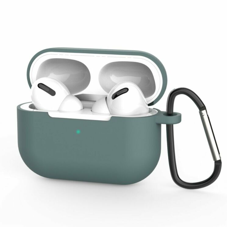 Защитный чехол Deexe Simple Style with Buckle для Apple AirPods Pro - Dark Green: фото 1 из 11