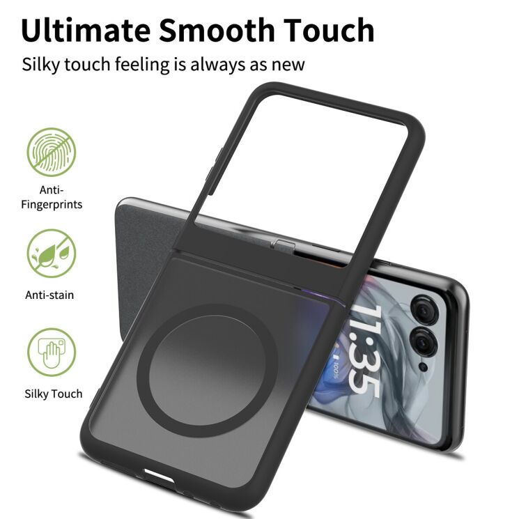 Захисний чохол Deexe Skin Touch (FF) для Motorola Razr 50 - Black: фото 2 з 6