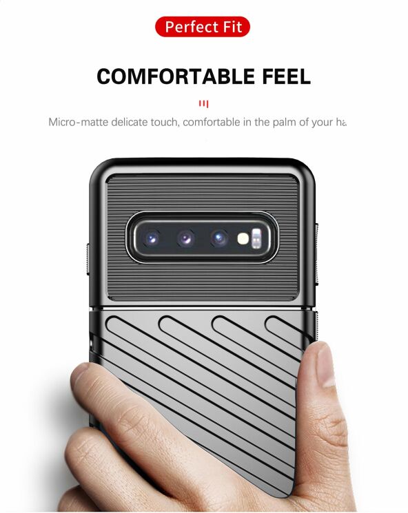 Защитный чехол Deexe Thunder Series для Samsung Galaxy S10 (G973) - Black: фото 7 из 14