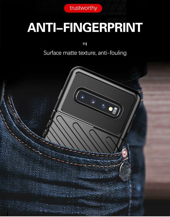 Защитный чехол Deexe Thunder Series для Samsung Galaxy S10 (G973) - Black: фото 13 из 14