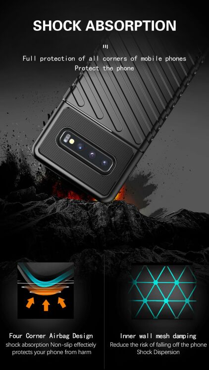Защитный чехол Deexe Thunder Series для Samsung Galaxy S10 (G973) - Black: фото 8 из 14