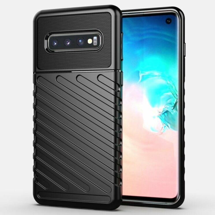 Защитный чехол Deexe Thunder Series для Samsung Galaxy S10 (G973) - Black: фото 1 из 14