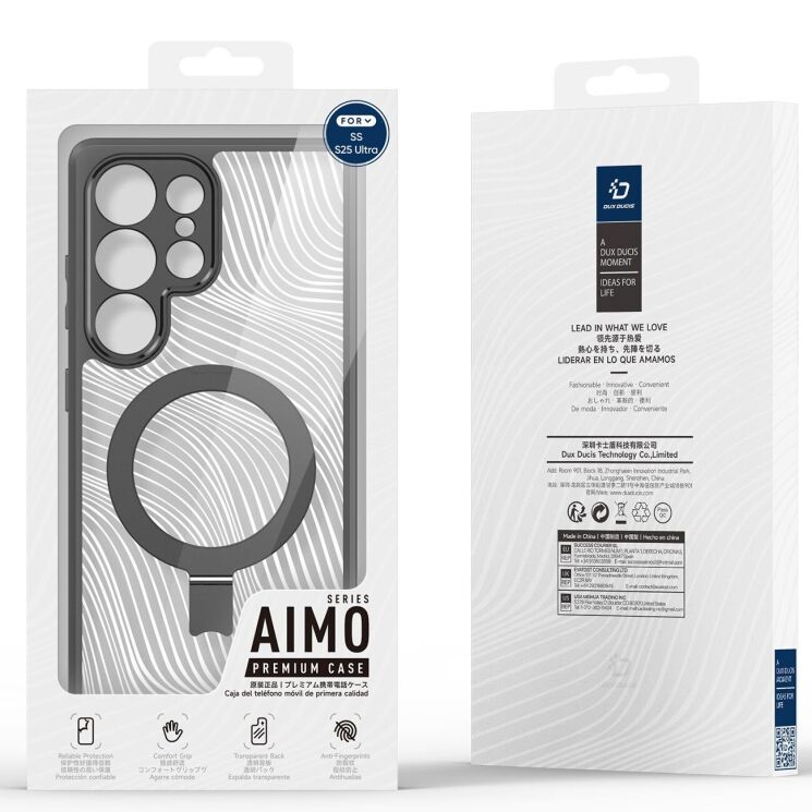 Защитный чехол DUX DUCIS Aimo Mag Series with Folding Stand для Samsung Galaxy S25 Ultra (S938) - Black: фото 11 из 11